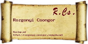 Rozgonyi Csongor névjegykártya